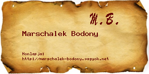 Marschalek Bodony névjegykártya
